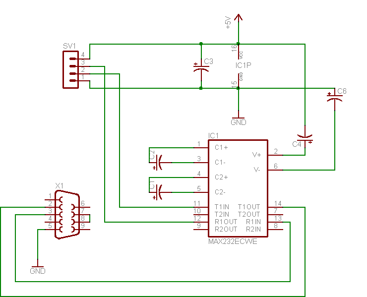Max232 схема подключения